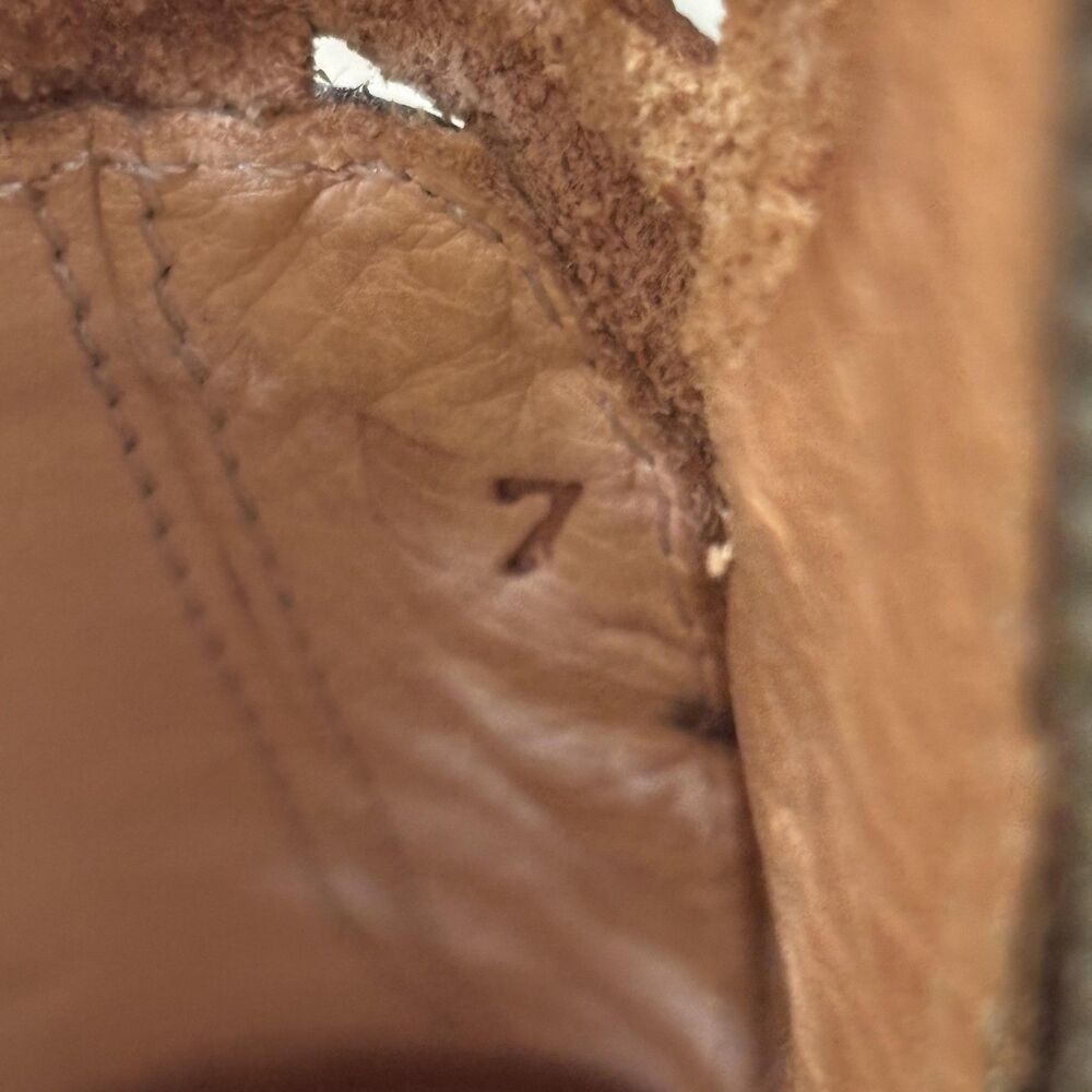 Bed Stu Irma Ankle Boots Women's 7 Brown Leather Laser Cutout Block Heel Zip - Picture 7 of 8